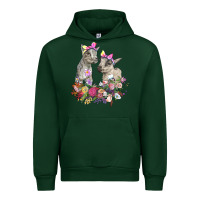 Forest Green floral baby goats Urban Hoodie - RanaPortraitStore