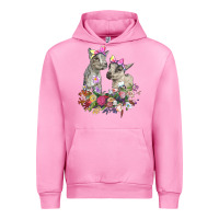 Fuchsia Pink floral baby goats Urban Hoodie - RanaPortraitStore