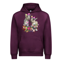 Mauve Wine floral baby goats Urban Hoodie - RanaPortraitStore