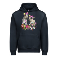 Navy floral baby goats Urban Hoodie - RanaPortraitStore