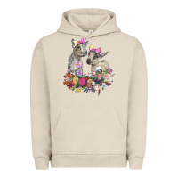 Pigment French Oak floral baby goats Urban Hoodie - RanaPortraitStore
