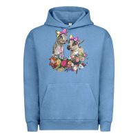 Pigment Pebble Blue floral baby goats Urban Hoodie - RanaPortraitStore