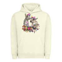 Pigment Pistachio floral baby goats Urban Hoodie - RanaPortraitStore