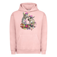 Pigment Salmon floral baby goats Urban Hoodie - RanaPortraitStore