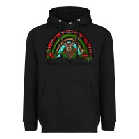 Black reindeer rainbow christmas Heavyweight Hoodie - RanaPortraitStore