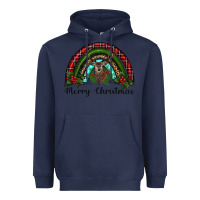 Navy reindeer rainbow christmas Heavyweight Hoodie - RanaPortraitStore