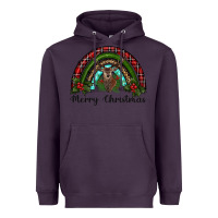 Plum reindeer rainbow christmas Heavyweight Hoodie - RanaPortraitStore
