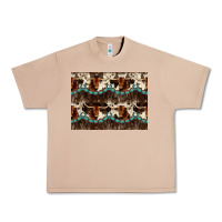 Burro Longhorn Cow Pattern Urban Heavy Tee - CowhideDigitalArt
