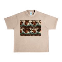 French Oak Longhorn Cow Pattern Urban Heavy Tee - CowhideDigitalArt