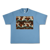 Pebble Blue Longhorn Cow Pattern Urban Heavy Tee - CowhideDigitalArt