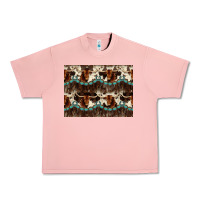 Salmon Longhorn Cow Pattern Urban Heavy Tee - CowhideDigitalArt