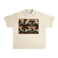 Sandshell Longhorn Cow Pattern Urban Heavy Tee - CowhideDigitalArt