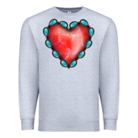 Heather Grey Gemstone Red Heart Premium Sweatshirt - Jasminsmagicworld