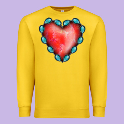 Gemstone Red Heart Premium Sweatshirt Designed By Jasminsmagicworld