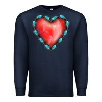 Navy Gemstone Red Heart Premium Sweatshirt - Jasminsmagicworld