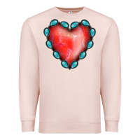 Pale Pink Gemstone Red Heart Premium Sweatshirt - Jasminsmagicworld