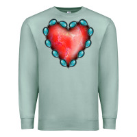Seafoam Gemstone Red Heart Premium Sweatshirt - Jasminsmagicworld