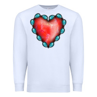 White Gemstone Red Heart Premium Sweatshirt - Jasminsmagicworld