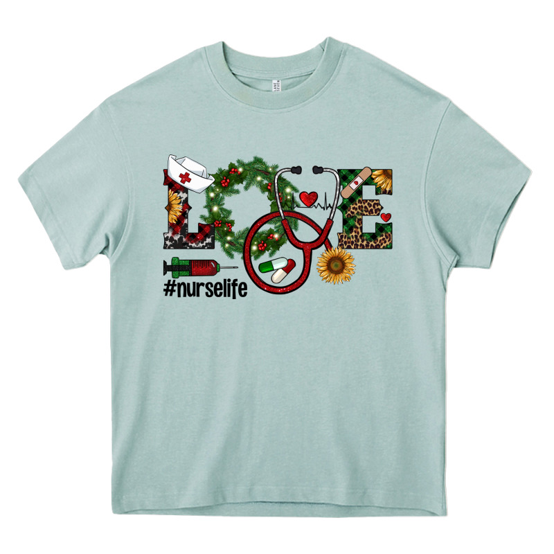 Christmas Love Nurselife Heavy Core Tee by RanaPortraitStore | Teevron