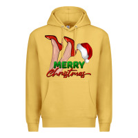 Antique Gold merry Christmas heels Premium Hoodie - BarkalooDesign