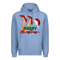 Colony Blue merry Christmas heels Premium Hoodie - BarkalooDesign