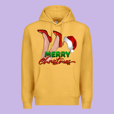 Merry Christmas Heels Premium Hoodie Designed By Barkaloodesign