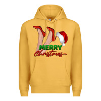 Mustard merry Christmas heels Premium Hoodie - BarkalooDesign