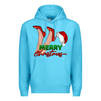Ocean Blue merry Christmas heels Premium Hoodie - BarkalooDesign