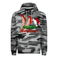 Slate Camo merry Christmas heels Premium Hoodie - BarkalooDesign