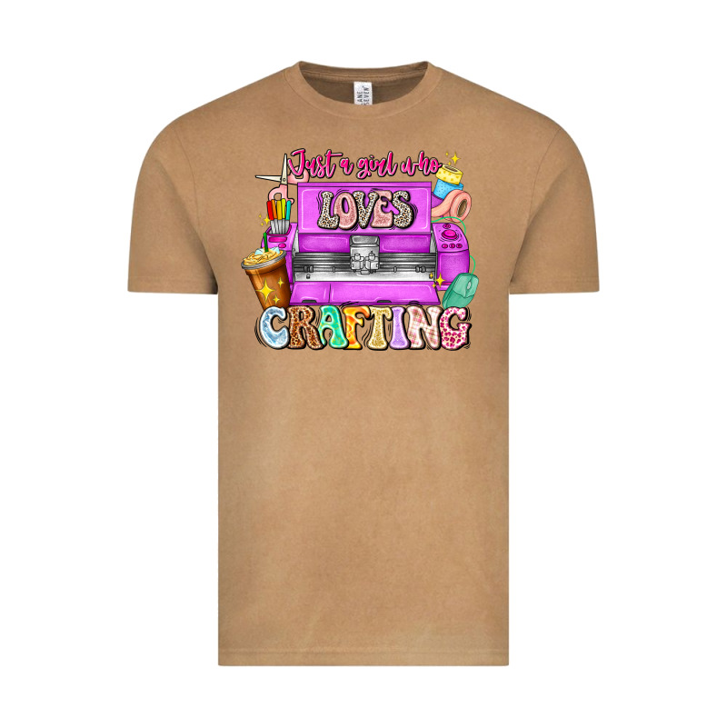 Just A Girl Who Loves Crafting Vintage Tee by CowhideDigitalArt | Teevron