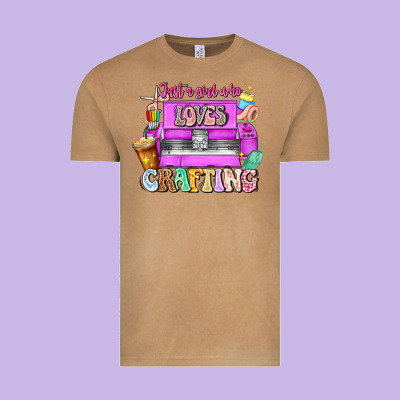 Just A Girl Who Loves Crafting Vintage Tee Designed By Cowhidedigitalart