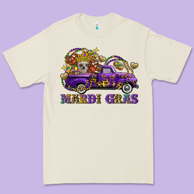 Mardi Gras Skull Truck Premium Tee Designed By Fadigitalartstudio