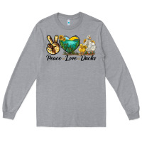 Heather Grey Peace Love Ducks Long Sleeve Tee - LillyAllenDesigns