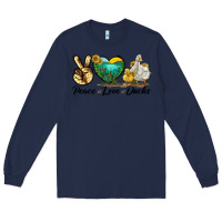 Navy Peace Love Ducks Long Sleeve Tee - LillyAllenDesigns