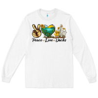 White Peace Love Ducks Long Sleeve Tee - LillyAllenDesigns