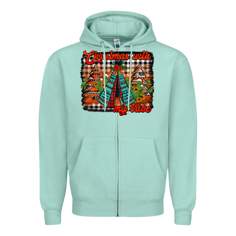 Christmas With My Tribe Zipper Hoodie by Jasminsmagicworld | Teevron