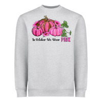 Heather Grey in october we wear pink pumpkin and sunflowers Heavyweight Sweatshirt - RanaPortraitStore