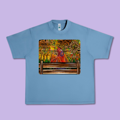 Farm Life Rooster Urban Heavy Tee Designed By Cowhidedigitalart