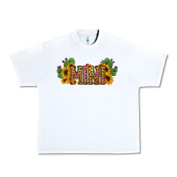 White Cactus Leopard Sunflower Mama and Mini Set Urban Heavy Tee - Jasminsmagicworld