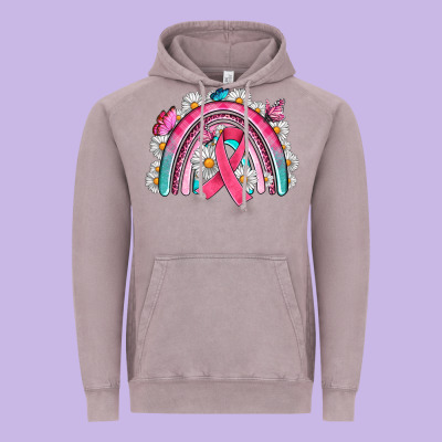 Breast Cancer Rainbow Vintage Hoodie Designed By Artiststas