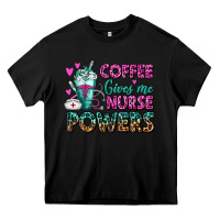 Black Coffee Gives Me Nurse Powers Heavy Core Tee - FaDigitalArtStudio