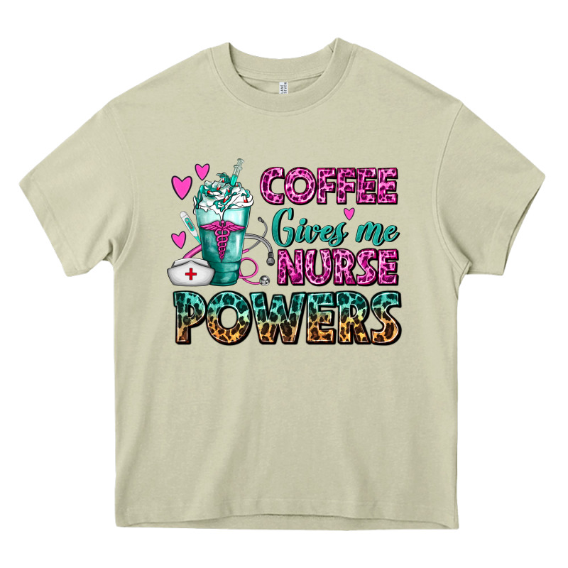 Coffee Gives Me Nurse Powers Heavy Core Tee by FaDigitalArtStudio | Teevron