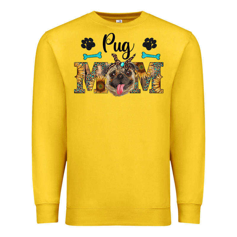 Western Pug Mom Premium Sweatshirt by RanaPortraitStore | Teevron
