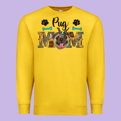 Western Pug Mom Premium Sweatshirt Designed By Ranaportraitstore