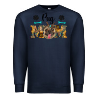 Navy western pug mom Premium Sweatshirt - RanaPortraitStore