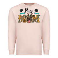Pale Pink western pug mom Premium Sweatshirt - RanaPortraitStore