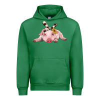 Emerald baby pig with cowhide ribbon Urban Hoodie - RanaPortraitStore