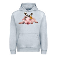 Heather Grey baby pig with cowhide ribbon Urban Hoodie - RanaPortraitStore