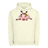 Pigment Pistachio baby pig with cowhide ribbon Urban Hoodie - RanaPortraitStore
