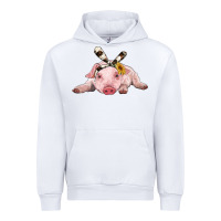 White baby pig with cowhide ribbon Urban Hoodie - RanaPortraitStore